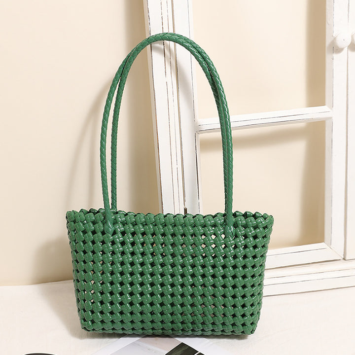 Braided beach bag with practical folding mechanism Skanto
