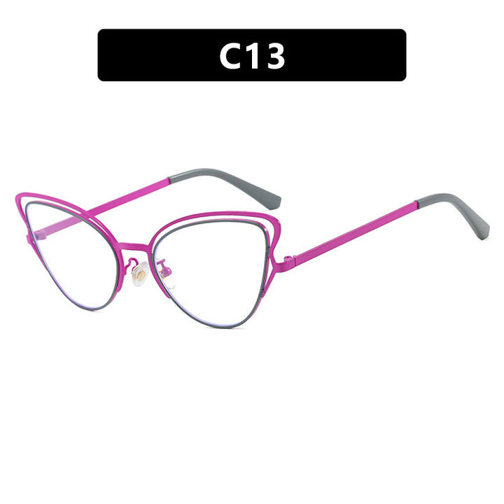 Women's Cat-Eye Glasses with Noble Metal Frame and Comfortable Fit Skanto