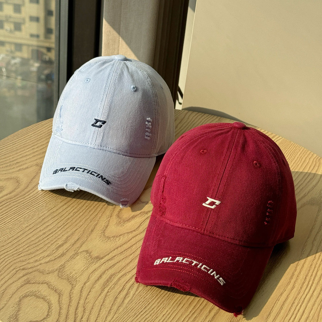 Herre Slitt Denim Baseball Caps Skanto