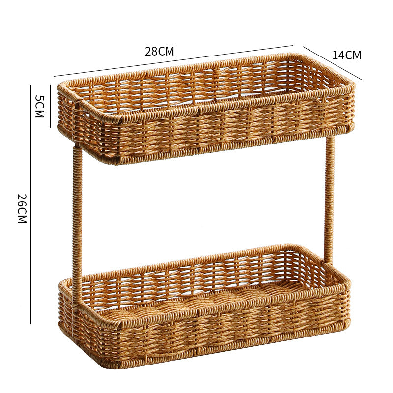 Multi-Tiered Wicker Storage Display Tray Skanto