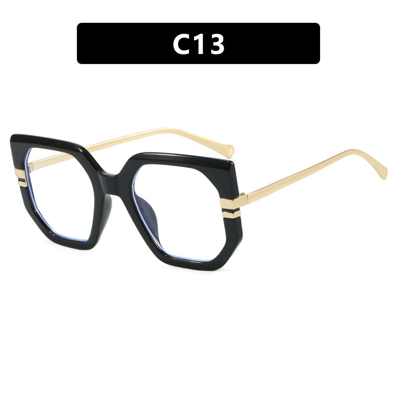Dame geometrisk solbrille med luksuriøs gullramme og polariserte glass Skanto