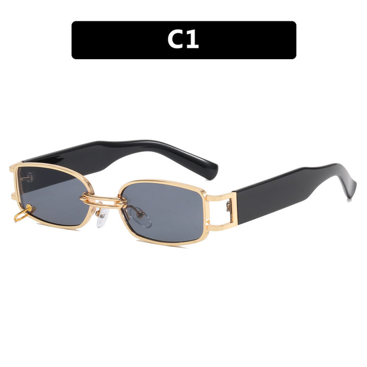 Women's fashionable sunglasses with innovative rectangular design and elegant metal accents Skanto