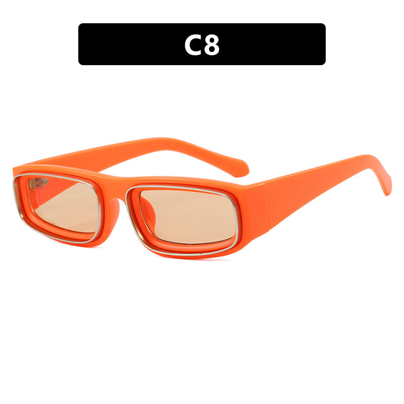 Women's trendy rectangular sunglasses with elegant color play Skanto