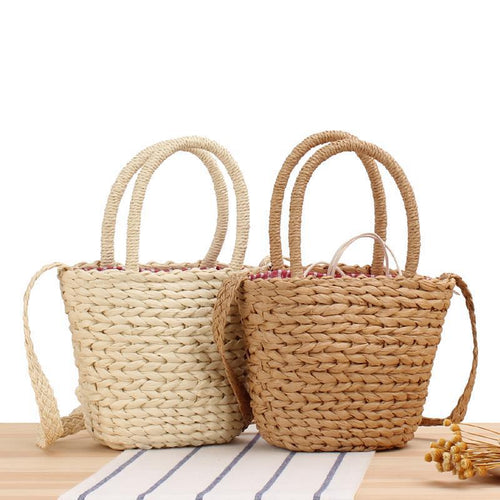 Umhengerbag av flettet naturmateriale Skanto