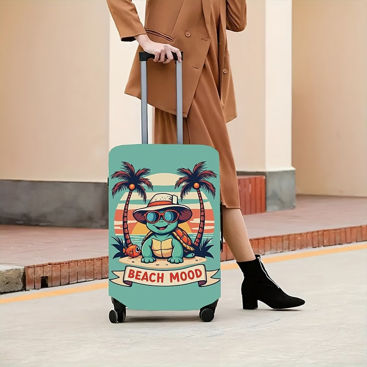 Unisex nan elastisk koffertbeskyttelse med strand-skilpadde-motiv, elastisk glidelåsbeskyttelse for Trolley Skanto