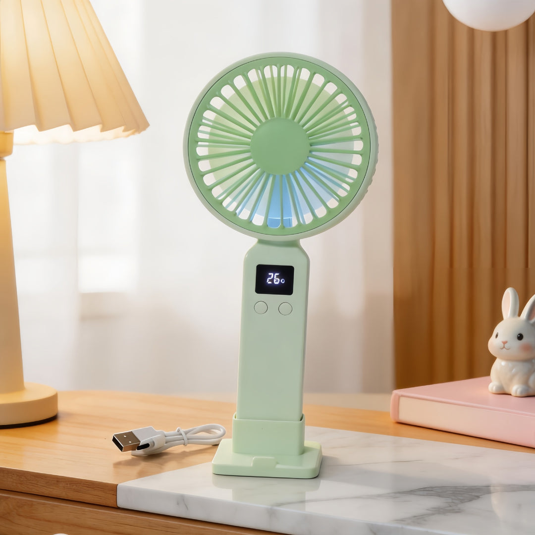 Damer Bærbar USB-vifte med LED-skjerm og ergonomisk design Skanto