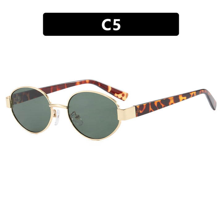Women's fashionable sunglasses with exclusive leopard print and elegant metal frame Skanto