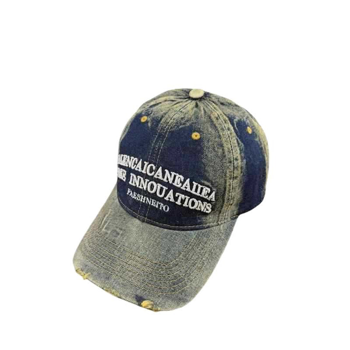 Unisex Vintage-Inspirert Slitt Denim Baseball Caps Skanto