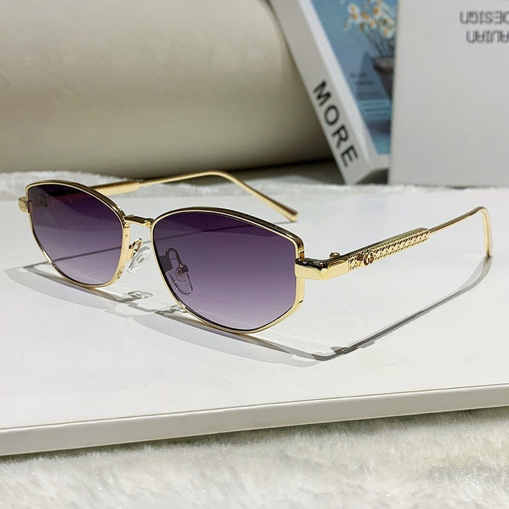 Women's elegant sunglasses with sparkling metal frame Skanto