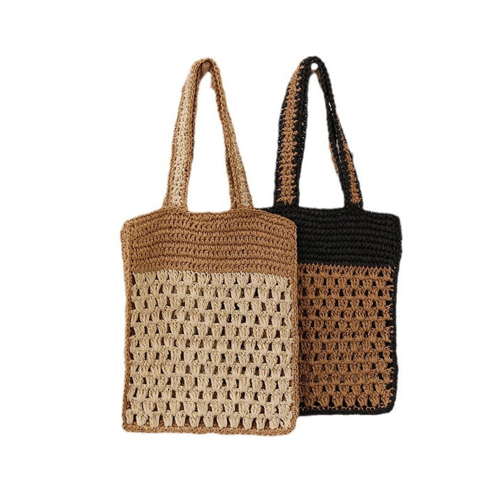 Hand-knotted tote bag in modern net design Skanto