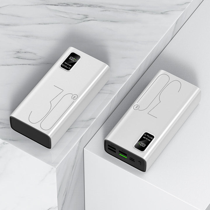 Høyytelses powerbank med smart LCD-skjerm og to USB-porter Skanto