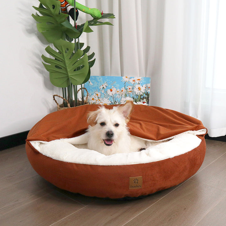 Rund polstret hundeseng