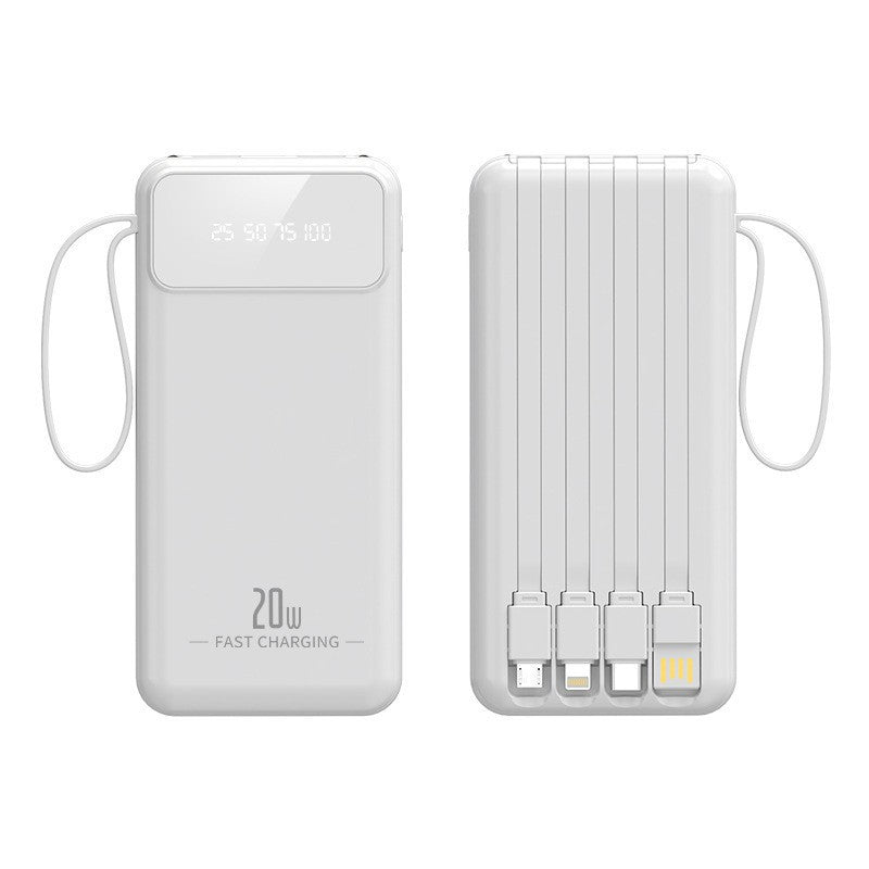 Powerbank med multifunksjonelle ladekabler og digital ladet skjerm Skanto