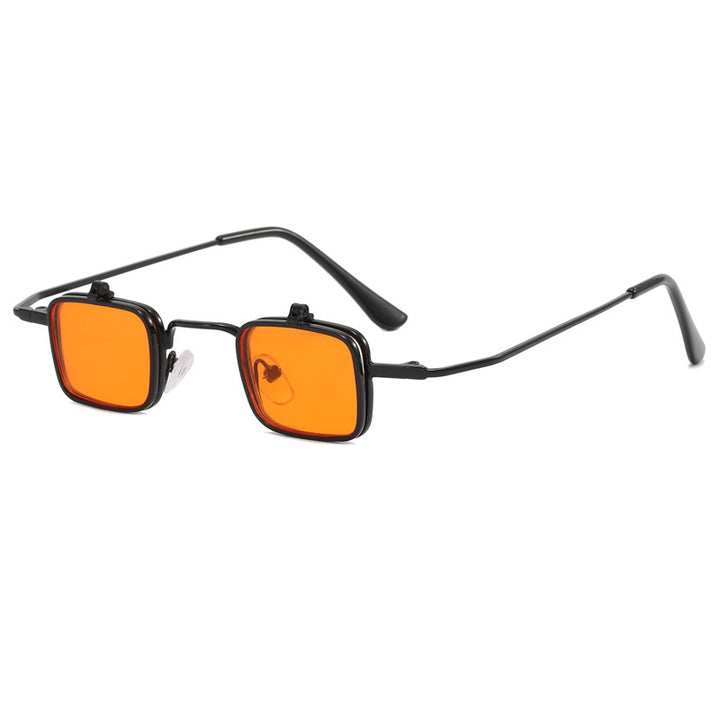 Dame designer solbrille med kvadratisk metallramme Skanto