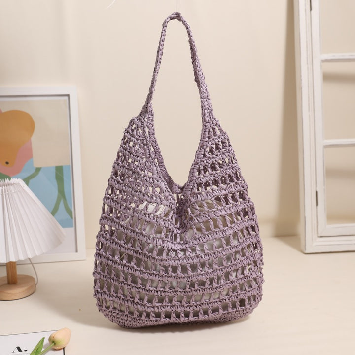 Trendy net tote bag with ruched design Skanto