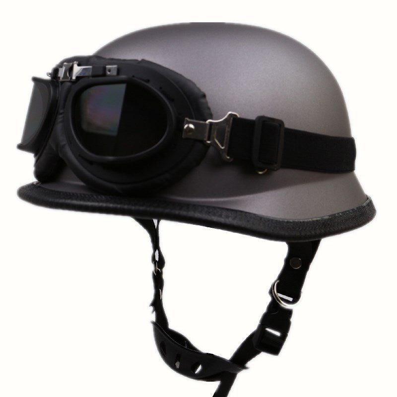Retro Half-Style Motorsykkelhjelm med Beskyttelsesbriller Skanto