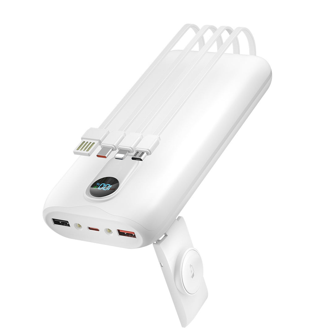 Powerbank med integrerte ladekabler og LCD-skjerm Skanto