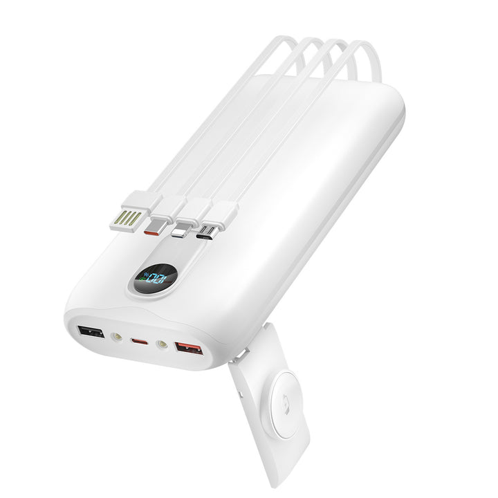 Powerbank med integrerte ladekabler og LCD-skjerm Skanto