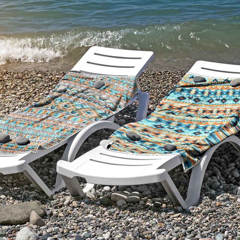 Strandhåndkle i hudvennlig mikrofiber med kreativ mønstermiks Skanto