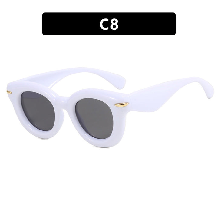 Dame Cat-Eye solbriller med ekstravagant ramme og beskyttende UV-beskyttelse Skanto