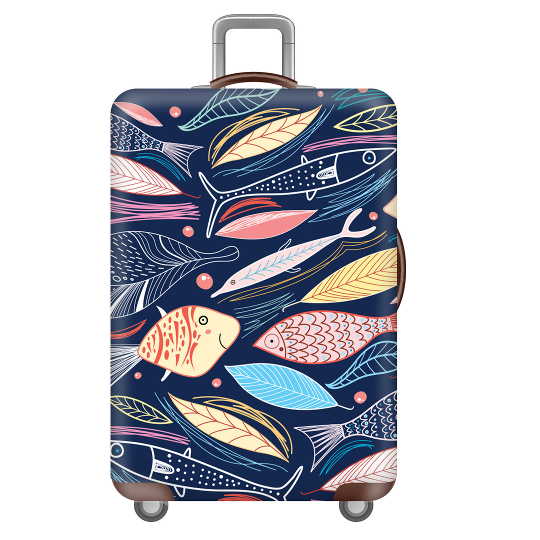 Unisex nan elastisk koffertrekk med tropisk bladmønster, dehningsbeskyttelse for hard skall og softcase Skanto