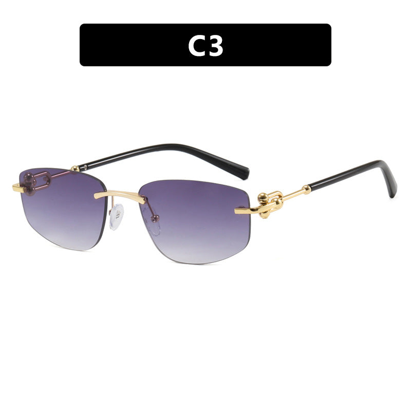 Women's elegant semi-rimless glasses with luxurious metal frame and clear lenses Skanto