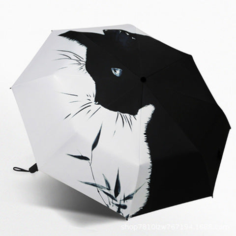 Dame Automatisk Paraply med Kattedesign Skanto