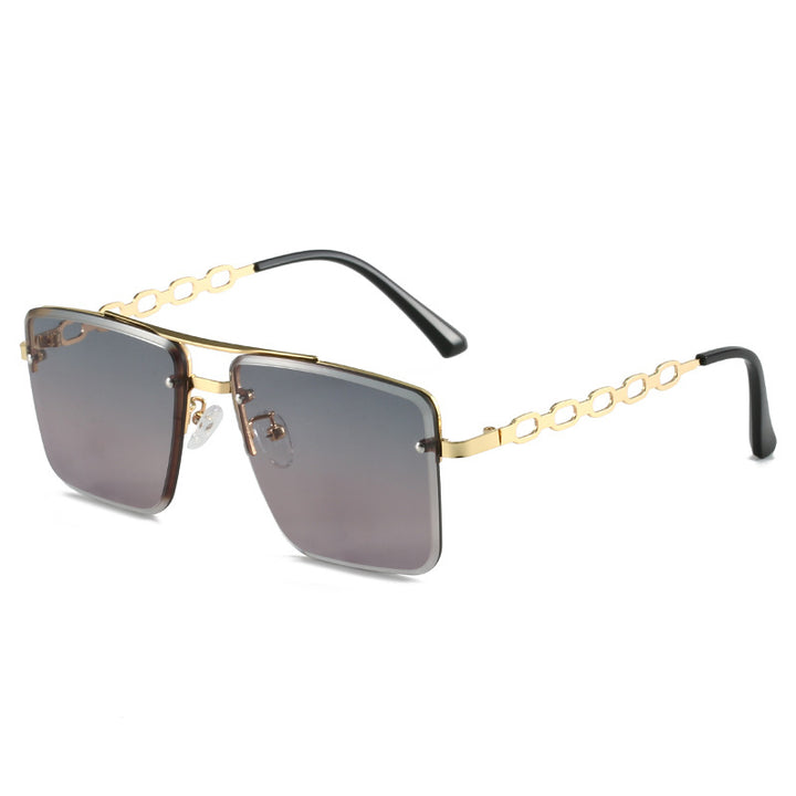 Dame Kvadratisk Solbrille med elegant Kjede Struktur Skanto