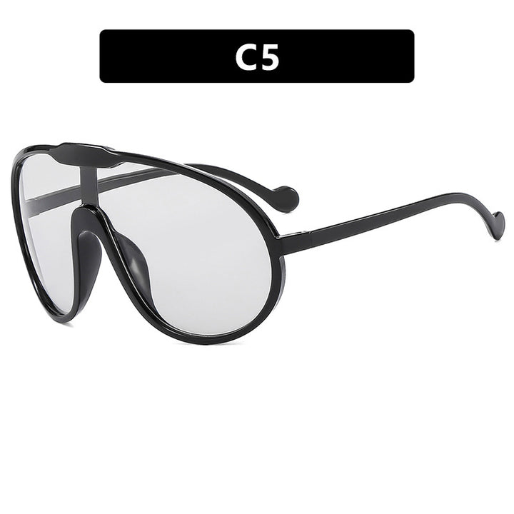 Dame futuristisk gjennomsiktig solbrille med elegant form Skanto