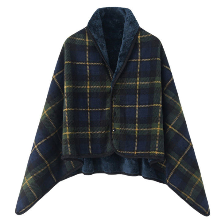 Dame elegant varmholdende Poncho-teppe Skanto