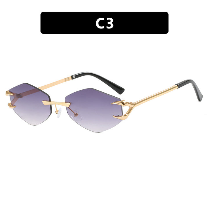Dame ekstravagant hexagonal solbrille med innovativ ramme og UV-beskyttelse Skanto