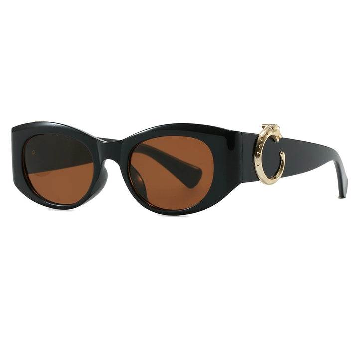Dame elegant Cat-Eye solbriller med gulldetaljer Skanto