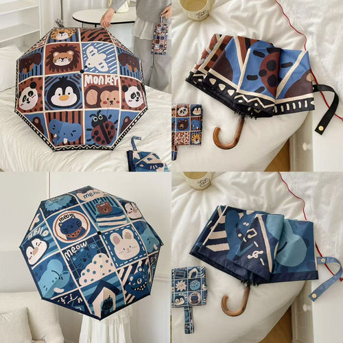 Dame sammenleggbare paraply med kreativt geometrisk design Skanto