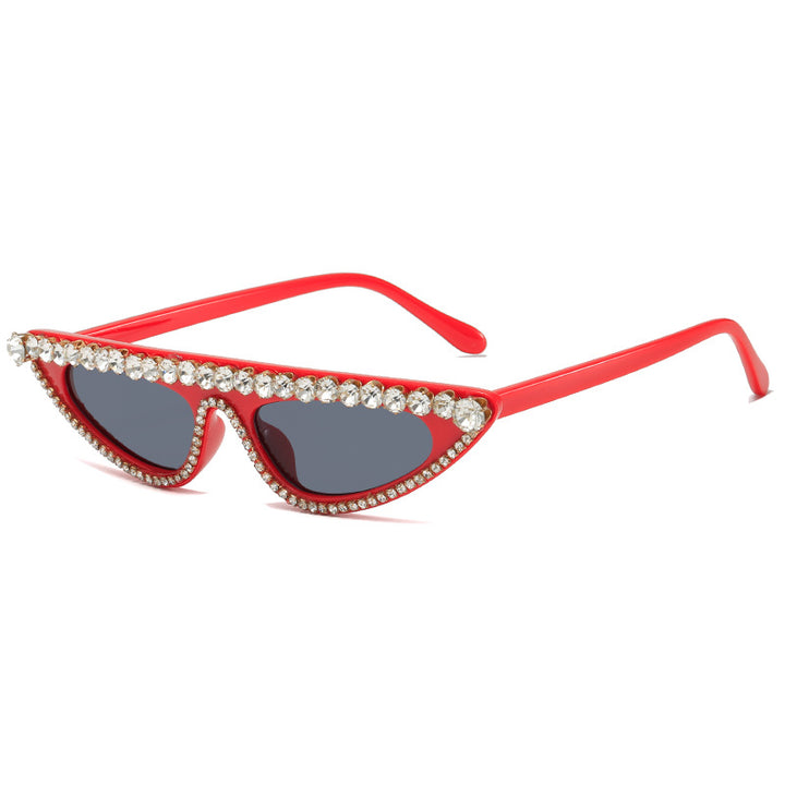 Dame Cat-Eye Solbriller med glitrende steindekor Skanto