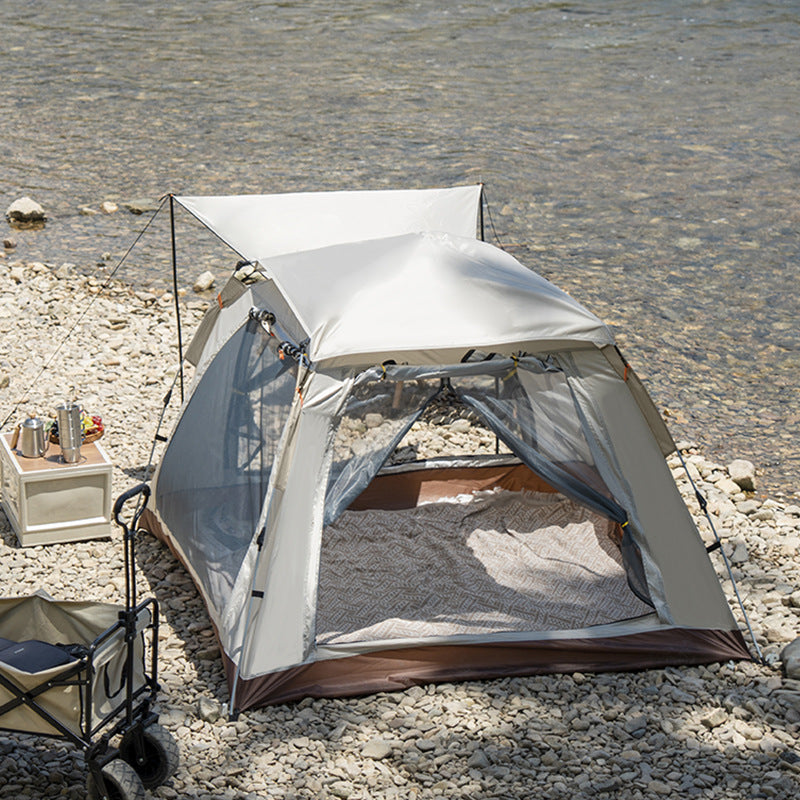 Campingtelt med romslig innvendig plass og utvidbart solskjerm Skanto