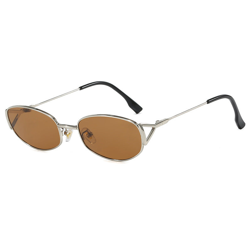 Women's fashionable sunglasses in elegant oval design with high-quality metal frame Skanto