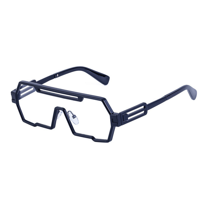 Dame motorisert solbrille i futuristisk design med bred ramme Skanto
