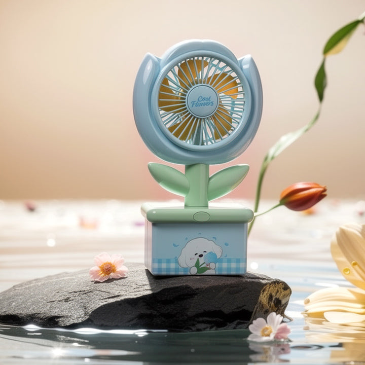 Blomster-tema Bærbar Mini Vifte Skanto