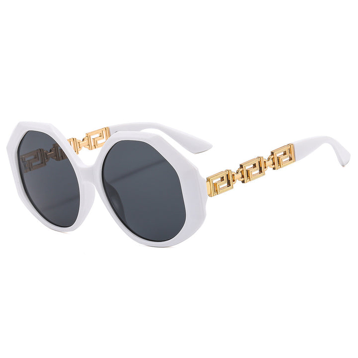 Dame oversized solbrille med iøynefallende oktagonal design Skanto