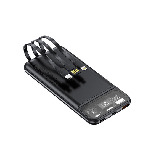 Bærbar powerbank med multifunksjonelt kabelsystem og digital skjerm Skanto