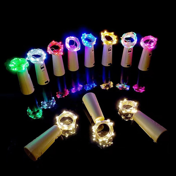 LED Flaskepropp Fairy String Lights Med Vanntett Batterikappe Og Fleksibel Kobbertråd Skanto