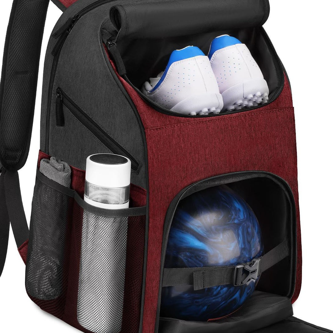 Unisex sporty ryggsekk med spesielle rom for sko og bowlingball Skanto