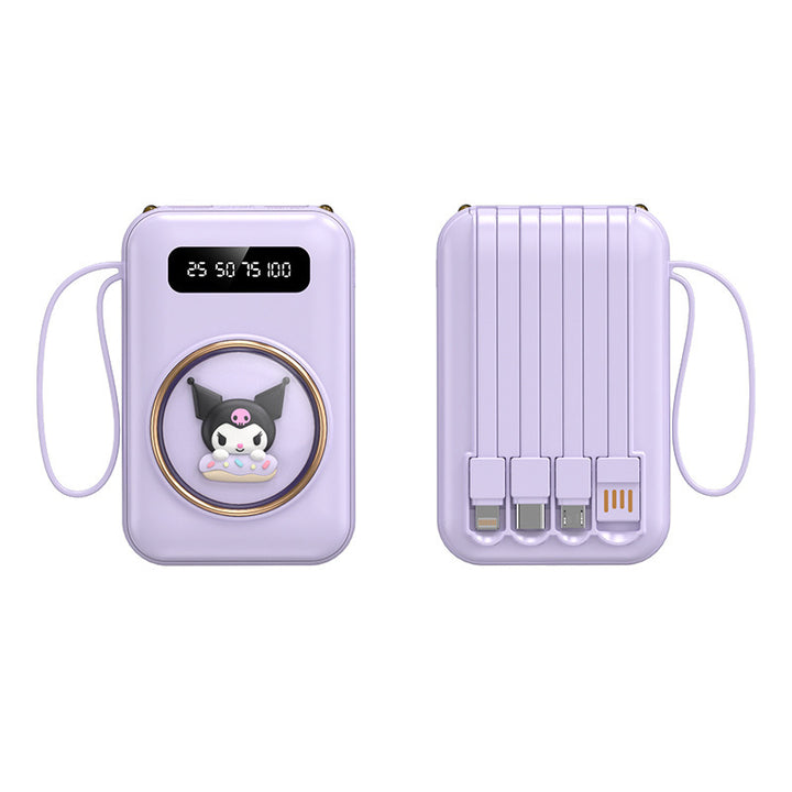 Morsom powerbank med integrerte ladekabler Skanto