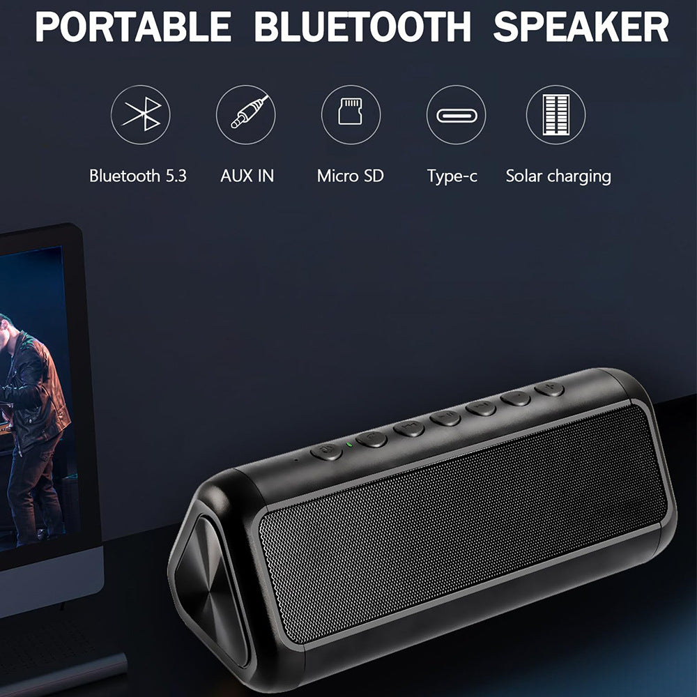 Bærbar Bluetooth-høyttaler med solcellelading Skanto
