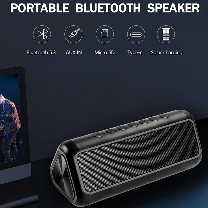 Bærbar Bluetooth-høyttaler med solcellelading Skanto