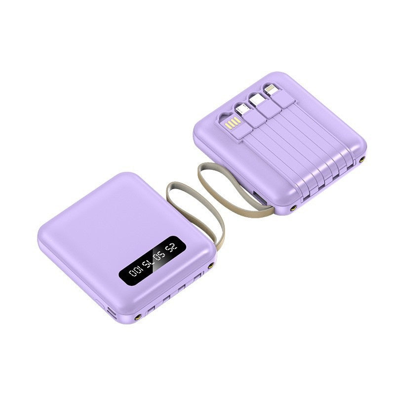 Kompakt powerbank med integrert ladekabelsystem og digital skjerm Skanto
