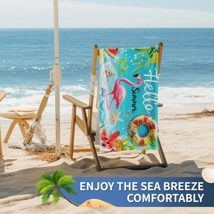 Ladies beach towel with maritime stripe pattern Skanto