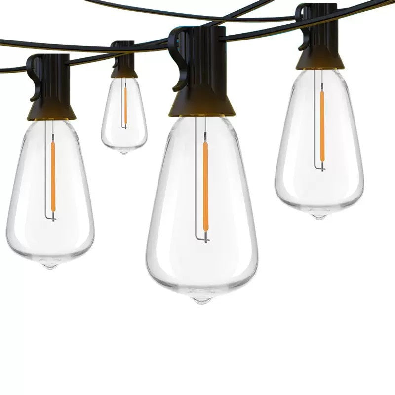 Utendørs Vintage Filament LED Lyslenker Med Uknuselige Dråpeformede Pærer Og Robuste Værbestandige Kabler Skanto
