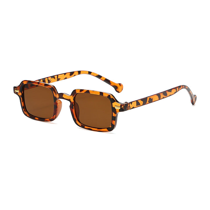 Dame geometrisk solbrille med trendy dyreprint Skanto
