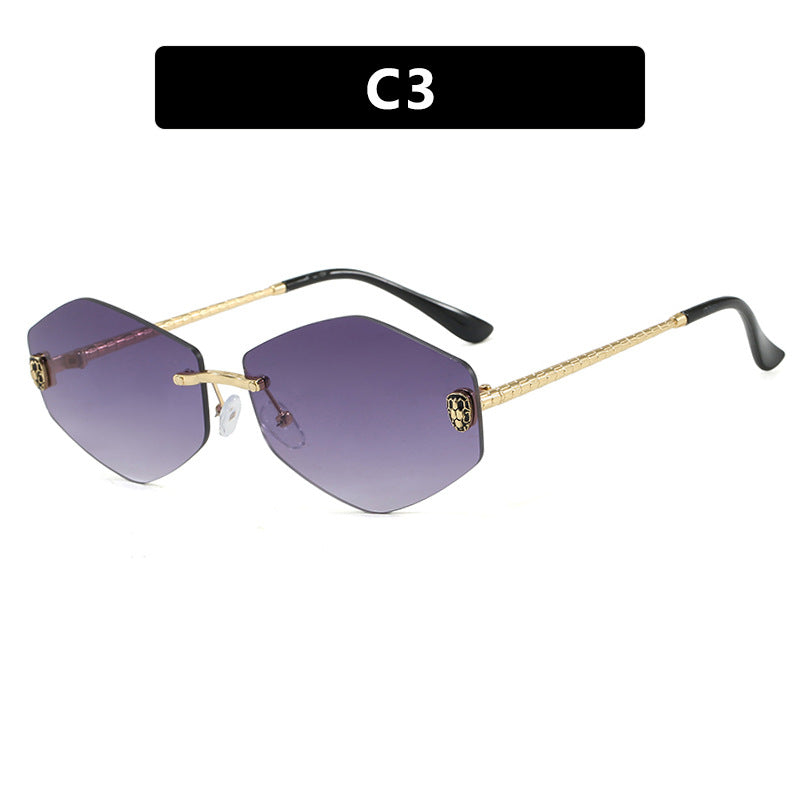 Women's geometric sunglasses in modern design with elegant metal frame Skanto
